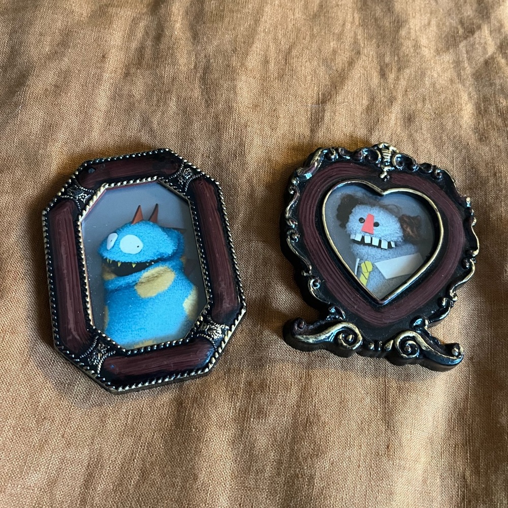 Quirky Sock Puppet Portraits vintage style frames